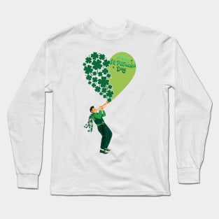 St Patrick heart music Long Sleeve T-Shirt